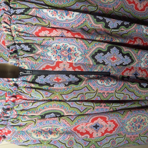 Size 8 Multi Floral Chiffon High Waist Above Knee Dress - Picture 8 of 10